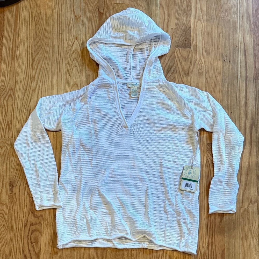 CARIBBEAN JOE hooded long sleeve swimsuit coverup sz L